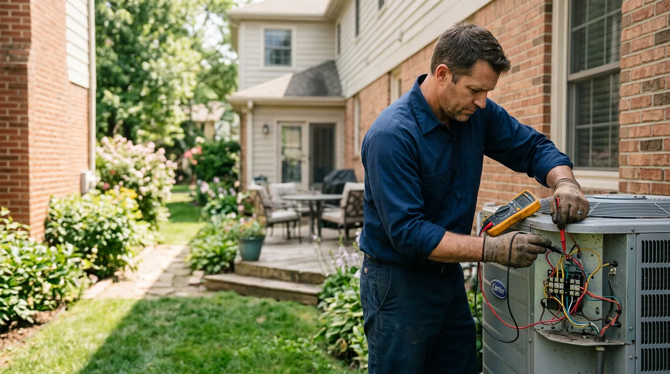 HVAC technician working near Paris, MI